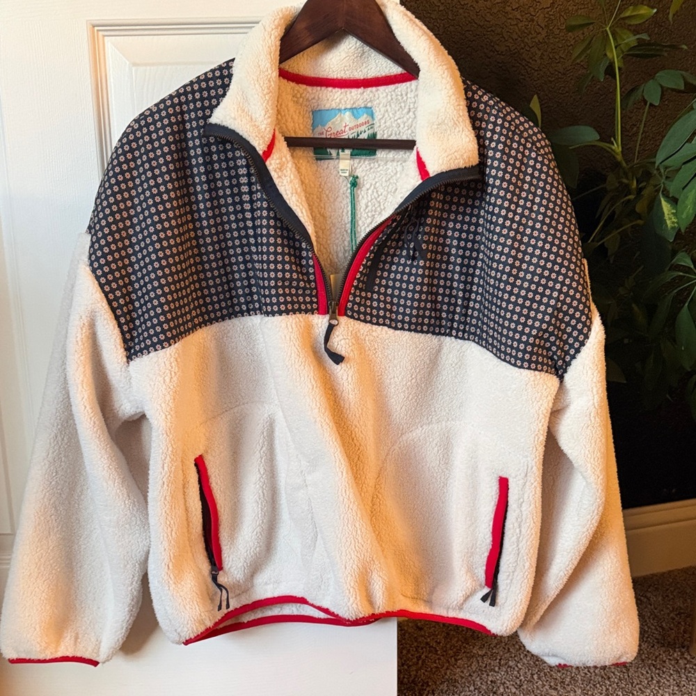 Cozy Navy and Cream Teddy Jacket